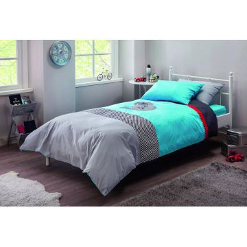 Set lenjerie de pat pentru o persoana Young, Biconcept Blue (160x220 Cm), Çilek, Bumbac