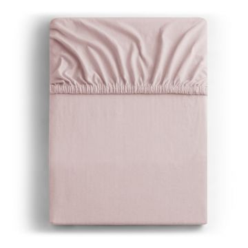 Cearceaf roz deschis din jerseu cu elastic 180x200 cm Amber – Restilo