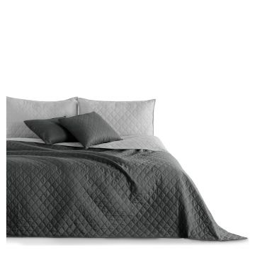Cuvertură cu 2 fețe din microfibră DecoKing Axel Charcoal Silver, 200 x 220 cm, gri