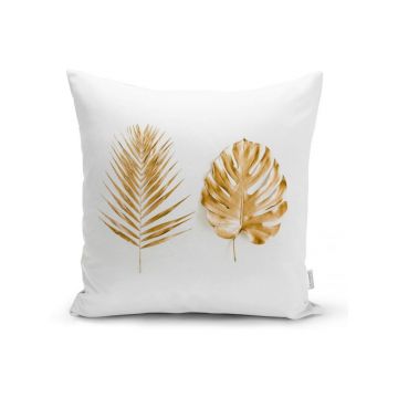 Față de pernă Minimalist Cushion Covers Golden Leafes, 45 x 45 cm