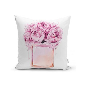 Față de pernă Minimalist Cushion Covers Pink Flowers, 45 x 45 cm