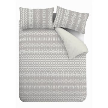 Lenjerie de pat din fleece gri 200x135 cm Alpine - Catherine Lansfield