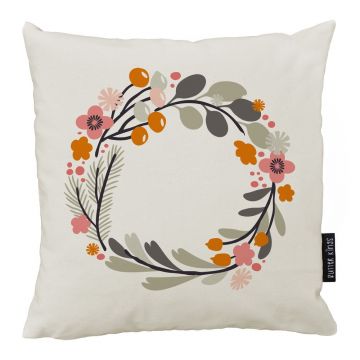 Pernă din bumbac Butter Kings Floral Wreath, 45 x 45 cm