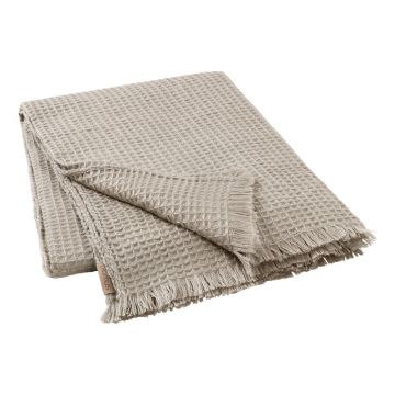 Pled tricotat cu model gofre Blomus, 130 x 180 cm, taupe