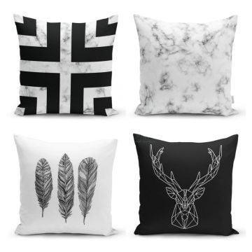 Set 4 fețe de pernă Minimalist Cushion Covers Faria, 45 x 45 cm