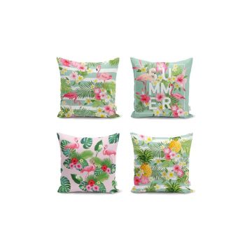 Set 4 fețe de pernă Minimalist Cushion Covers Naturia, 45 x 45 cm