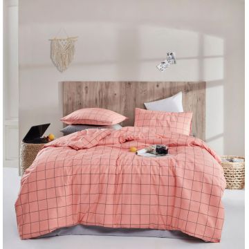 Lenjerie de pat dubla 3 piese, Piga - Powder, EnLora Home, Bumbac Ranforce