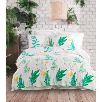 Lenjerie de pat dubla, Arta - Green, EnLora Home, Bumbac Ranforce