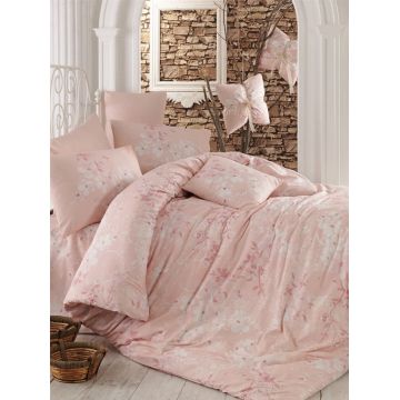 Lenjerie de pat dubla, Elena - Pink, Pearl Home, Bumbac Ranforce