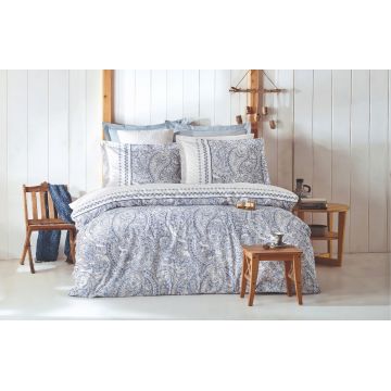 Lenjerie de pat dubla, Paisley - Blue, Pearl Home, Bumbac Ranforce