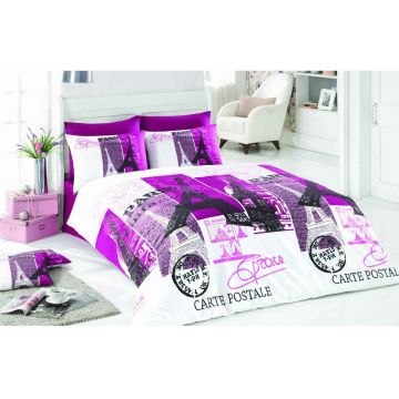 Lenjerie de pat dubla, Paris - Lilac, Pearl Home, Bumbac Ranforce