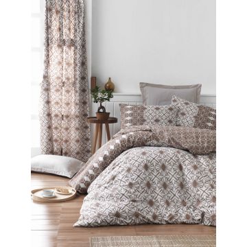 Lenjerie de pat pentru o persoana, Alize - Brown, Pearl Home, Bumbac Ranforce