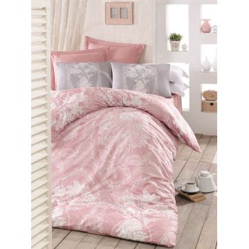 Lenjerie de pat pentru o persoana, Madam Lili - Pink, Pearl Home, Bumbac Ranforce