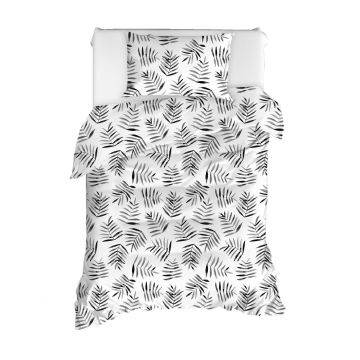 Set lenjerie de pat pentru o persoana 2 piese, Hope - White, EnLora Home, Bumbac Ranforce