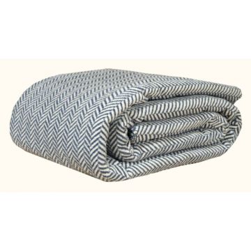 Cuvertură albă/albastru-închis pentru pat dublu 200x220 cm Twin – Oyo Concept