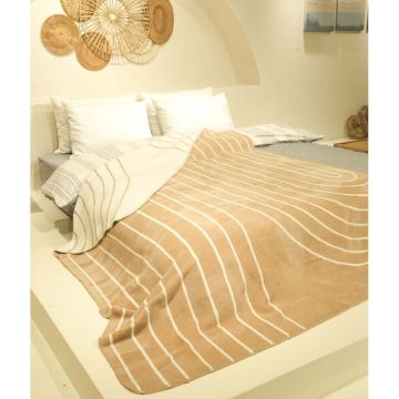 Cuvertură galben ocru/albă pentru pat de o persoană 150x200 cm Twin – Oyo Concept