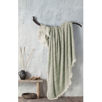 Cuvertura matlasata dubla, Etno - Sea Green, Viaden, Muselina