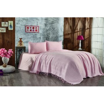 Cuvertura matlasata dubla, L'essentiel Maison, Lotus, Roz pudra Cuvertura matlasata dubla, L'essentiel Maison, Lotus, Roz pudra