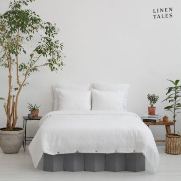 Lenjerie de pat albă din fibre de cânepă pentru pat dublu 200x220 cm – Linen Tales