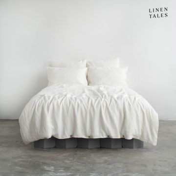Lenjerie de pat albă din in pentru pat de o persoană/extinsă 165x220 cm – Linen Tales