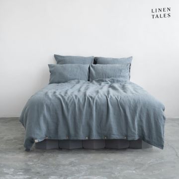 Lenjerie de pat albastru-deschis din in pentru pat de o persoană 140x200 cm – Linen Tales