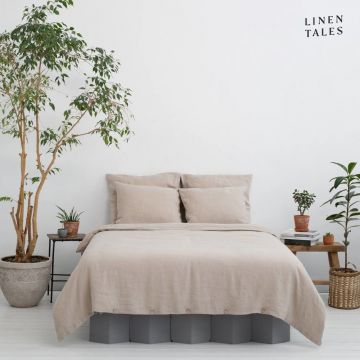 Lenjerie de pat crem din fibre de cânepă pentru pat dublu 200x200 cm – Linen Tales