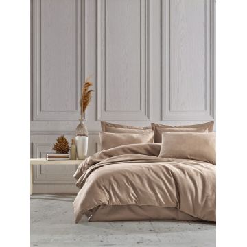 Lenjerie de pat dubla, Jacob - Beige, Şaheser, Bumbac