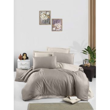 Lenjerie de pat dubla, L'essentiel Maison, Cappuccino, Cappuccino / Cremă