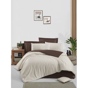Lenjerie de pat dubla, L'essentiel Maison, Cream, Crem/Maro