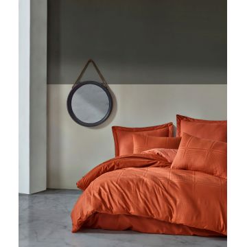 Lenjerie de pat dubla, Mirella - Orange, Şaheser, Bumbac