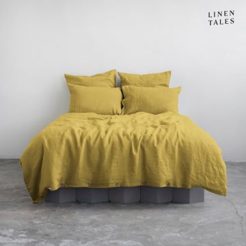 Lenjerie de pat galbenă din in pentru pat de o persoană/extinsă 165x220 cm – Linen Tales