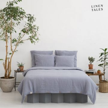 Lenjerie de pat gri deschis din fibre de cânepă pentru pat de o persoană 140x200 cm – Linen Tales