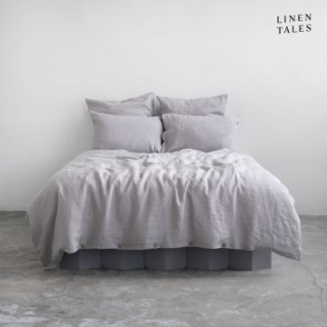 Lenjerie de pat gri deschis din in pentru pat dublu/extinsă 200x220 cm – Linen Tales