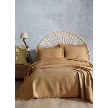 Set cuvertura pique dubla, L'essentiel Maison, Bolivia, Galben mustar Set cuvertura pique dubla, L'essentiel Maison, Bolivia, Galben mustar