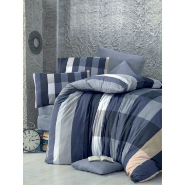 Set Lenjerie de pat double, Gri, 220x200 cm