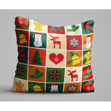 Perna, KRLNTXMAS-2, 43x43 cm, 50% bumbac / 50% poliester, Multicolor