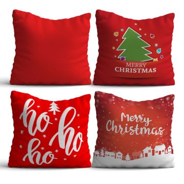 Set 4 perne decorative, NYXMAS06, 50% bumbac / 50% poliester, Multicolor