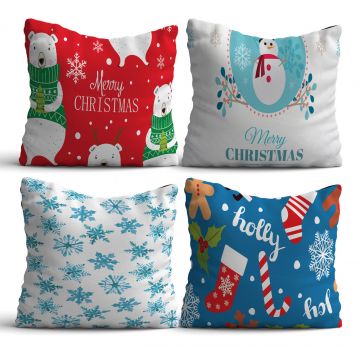 Set 4 perne decorative, NYXMAS19, 50% bumbac / 50% poliester, Multicolor