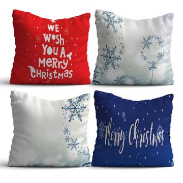 Set 4 perne decorative, NYXMAS21, 50% bumbac / 50% poliester, Multicolor