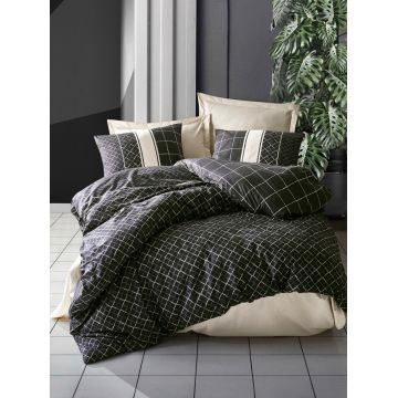 Lenjerie de pat dubla (DE), Antre - Beige, Cotton Box, Bumbac Ranforce