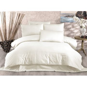 Lenjerie de pat pentru o persoana (DE), 2 piese, Lilyum - Cream, Kırlent Store, 70% poliester/30% bumbac