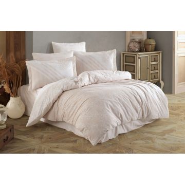 Lenjerie de pat pentru o persoana (DE), 2 piese, Romance - Beige, Hobby, Bumbac Poplin