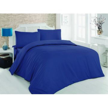 Lenjerie de pat pentru o persoana Single XL (DE), Dark Blue, Patik, Bumbac Ranforce