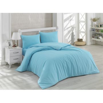 Lenjerie de pat pentru o persoana Single XL (DE), Turquoise, Patik, Bumbac Ranforce