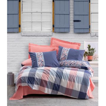 Lenjerie de pat pentru o persoana Single XXL (DE), Cielo - Coral, Cotton Box, Bumbac Ranforce
