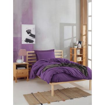 Lenjerie de pat pentru o persoana Single XXL (DE), Fresh Color - Purple, Mijolnir, Bumbac Ranforce