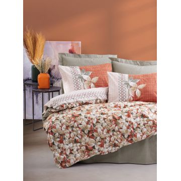 Lenjerie de pat pentru o persoana Single XXL (DE), Simeone - Mink, Cotton Box, Bumbac Ranforce