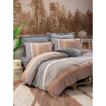 Lenjerie de pat pentru o persoana Single XXL (DE), Vertu - Anthracite, Cotton Box, Bumbac Ranforce