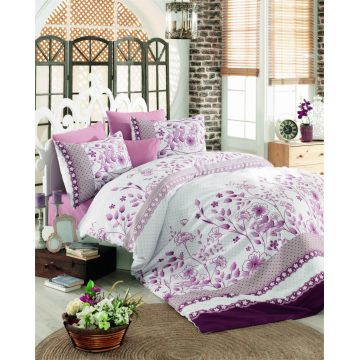 Lenjerie de pat pentru o persoana (DE), Sudenaz - Pink, Pearl Home, Bumbac Ranforce