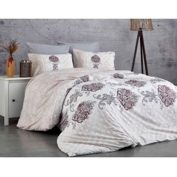 Lenjerie de pat pentru o persoana (EU) (IT), Daisy - Red, Pearl Home, Bumbac Ranforce